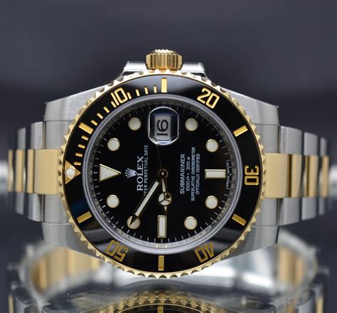 genuine rolex submariner two-tone gold white|Rolex Submariner 126613lb for sale.